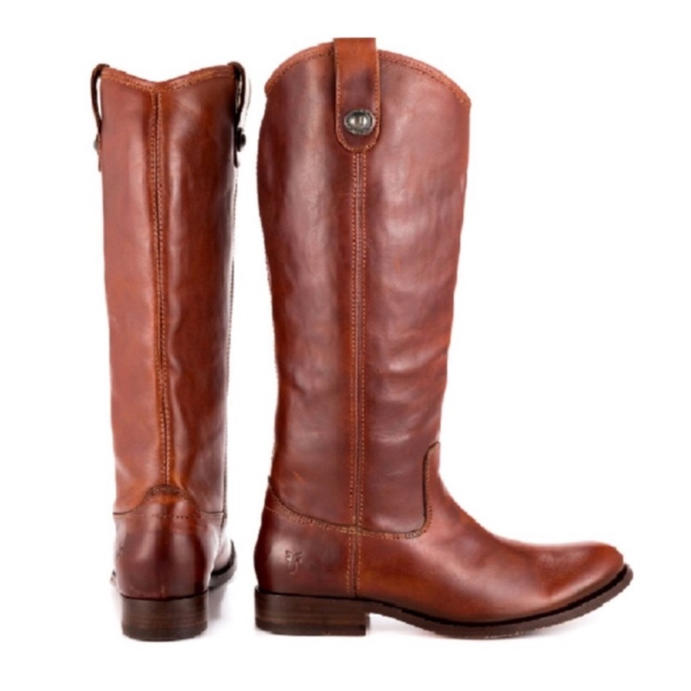 Frye Melissa Button Boots in Cognac • Size 6.5